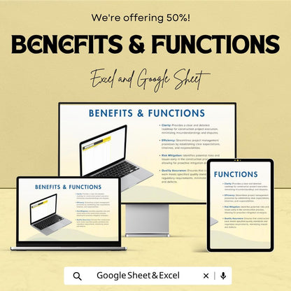 Construction Statement of Work Template | SOW Template | Project Scope Tracker | Construction Planner | Task & Timeline Sheet