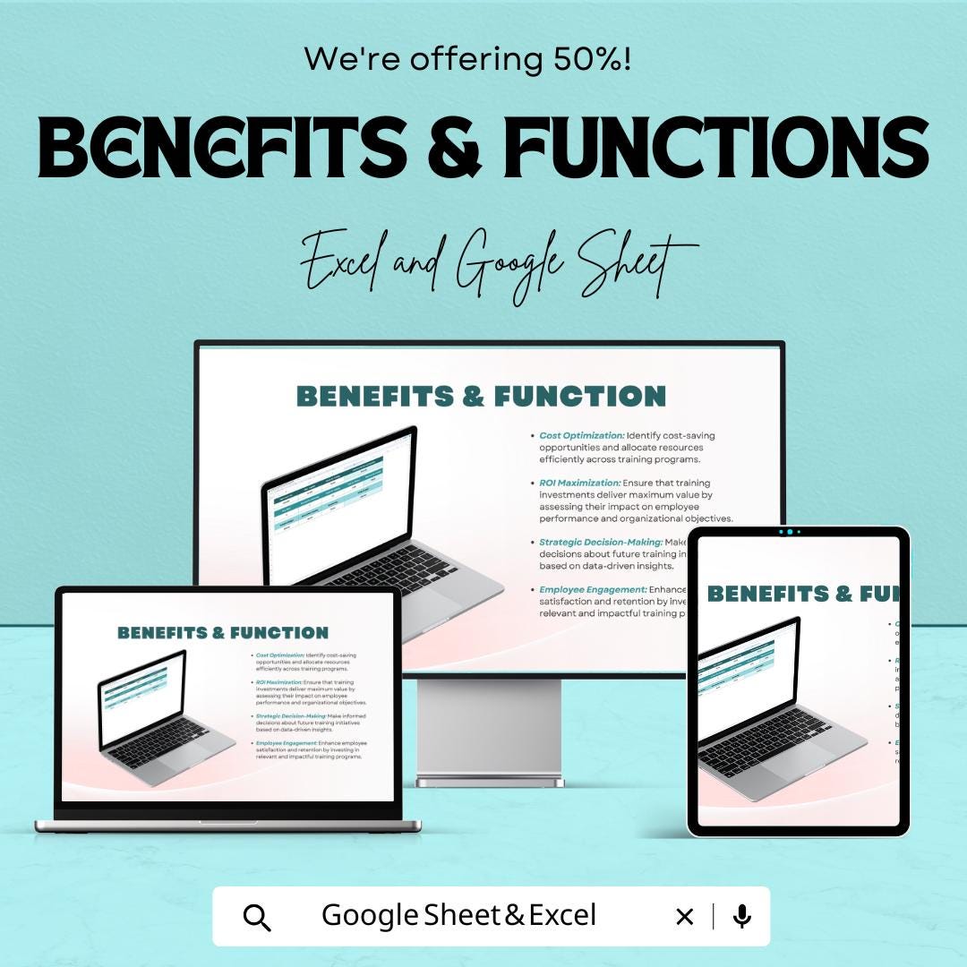Training & Development Spending Dashboard Sheet | Google Sheets | Track Budget, ROI and Training Costs | Employee Training Management