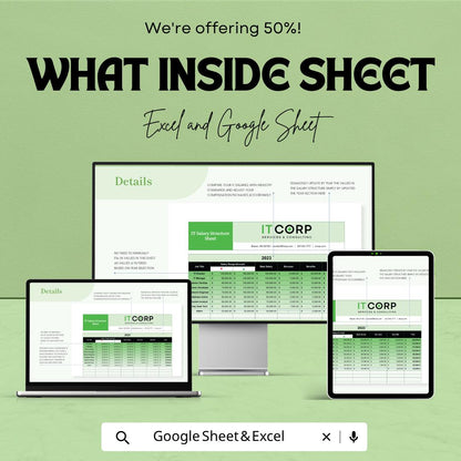 IT Salary Structure Sheet Template | Employee Compensation Planner | Payroll Management Spreadsheet | HR Salary Budget Tracker |