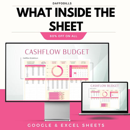 Cashflow Forecast Budget Template, Cash Flow Planning Sheet, Monthly Budget Dashboard, Financial Forecast Tool, Google Sheets Excel