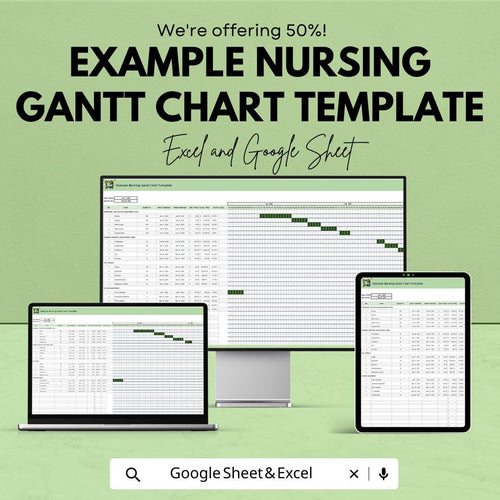 Nursing Gantt Chart Template | Healthcare Project Timeline | Nursing Project Planner | Gantt Chart | Medical Project Tracker