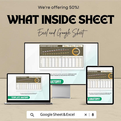 Spreadsheet Cashflow Forecast Template Excel & Google Sheets, Cash Flow Forecast Spreadsheet, Business Financial Forecast Tool