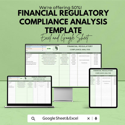 Financial Regulatory Compliance Analysis Template | Excel & Google Sheets | Compliance Review, Risk Analysis, Regulatory Assessment Tool