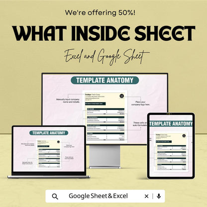 IT ROI Calculator Template, Return on Investment Spreadsheet, Tech Investment Tracker, Business ROI Calculator, Excel Google Sheets