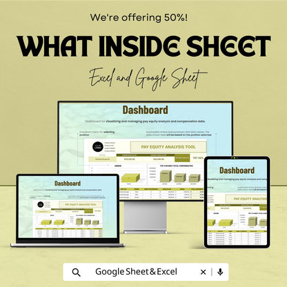 Pay Equity Analysis Tool HR Template | Salary Equity Spreadsheet | Excel & Google Sheets Compensation Analysis
