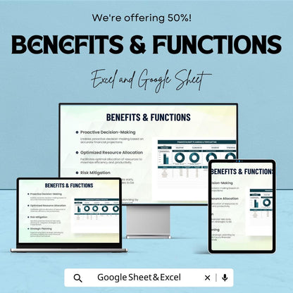 Finance Budget Planning and Forecasting Template | Financial Projection Spreadsheet | Expense & Income Planner | Budget Forecast Tool