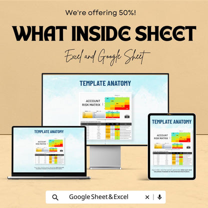 Account Risk Matrix Template | Excel and Google Sheets | Risk Assessment Grid | Probability Impact Matrix | Risk Evaluation Spreadsheet