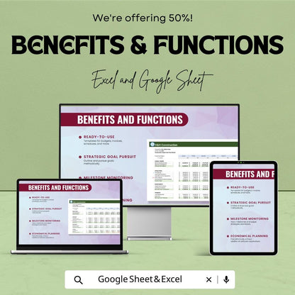 Construction Project Cash Flow Planner Template , Construction Budget Tracker, Project Cost Planning sheet, Contractor Financial Planner