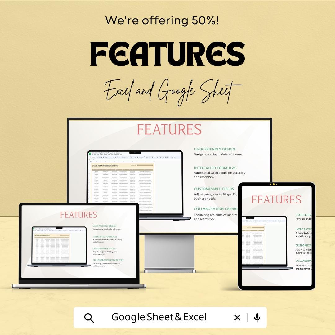 Sales Contact List & CRM Tracker | Excel & Sheets
