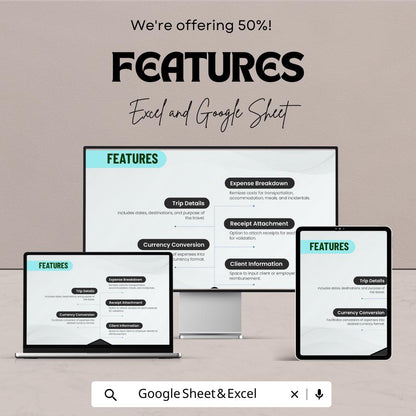 Travel Invoice Sheet | Customizable Travel Invoice Template for Agencies | Professional Google Sheets & Excel Format | Instant Download