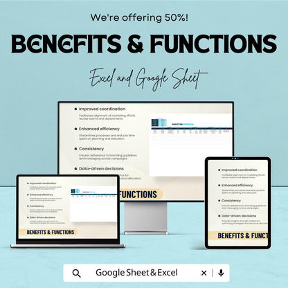 50% Off | Marketing Operation Sheet Template for Excel and Google Sheets | Campaign Planning, Resource Allocation, & Performance Metrics