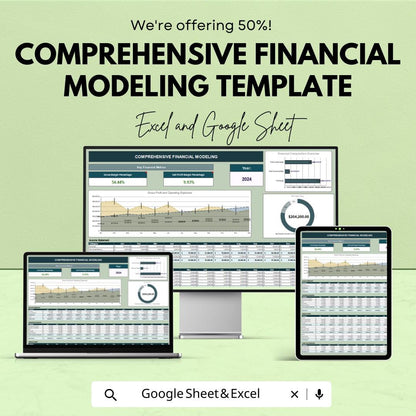 Comprehensive Financial Modeling Template | Business Financial Model | Forecasting Spreadsheet | Data Analysis Template