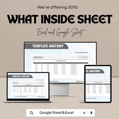 Pre-Bid Meeting Sign-In Sheet | Excel and Google Sheet | Efficient Attendance Tracker for Bids | Customizable & Exportable |