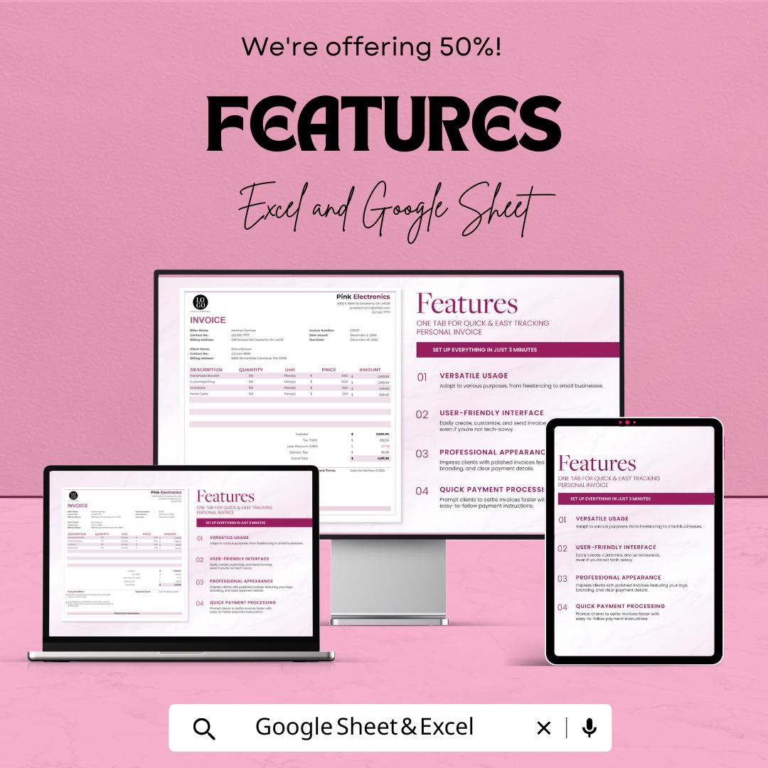 Personal Invoice Template | Editable Billing Template | Simple Business Invoice | Freelancer Invoice | Printable Receipt Form