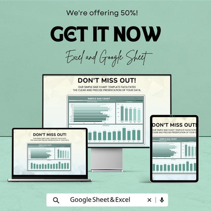 Simple Bar Chart Template | Data Visualization Dashboard | Sales & Performance Chart | Editable Graph Template