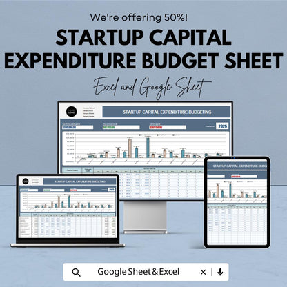 Startup Capital Expenditure Budget Sheet - Excel & Google Sheets for Effective Capital Management