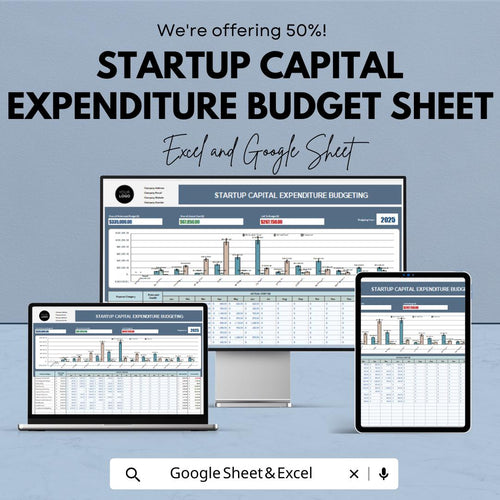 Startup Capital Expenditure Budget Sheet - Excel & Google Sheets for Effective Capital Management