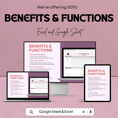 Marketing Campaign Budget Allocator Sheet | Excel and Google Sheets Template | Budget Allocation & ROI Optimization Tool
