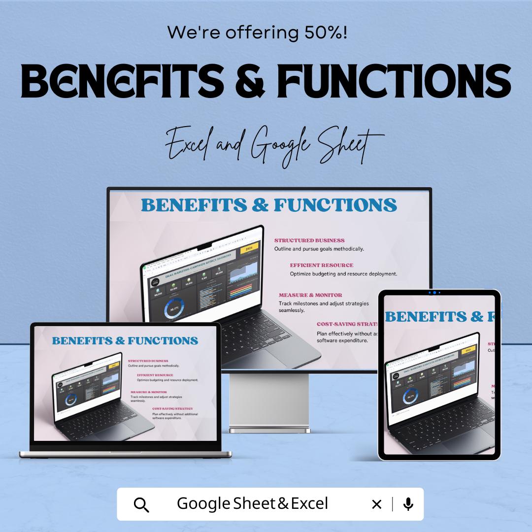 Email Marketing Campaign Metrics Dashboard Sheet | Excel & Google Sheets | Track and Optimize Campaign Performance | 2024-2025