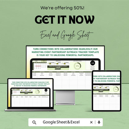 Marketing Event Partnership Outreach Tracker Template | Event Partner Outreach Log |  Partnership Management Template