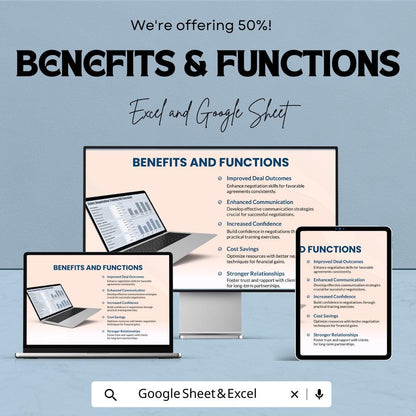 Sales Negotiation Training ROI Calculator Template | Training Cost Benefit Analysis, ROI Tool, Sales Performance Template