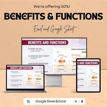 Transport and Logistics Marketing KPI Scorecard Sheet - Excel & Google Sheet Template for Marketing Performance