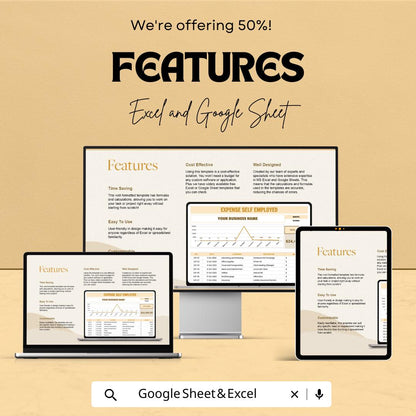 Expense Self Employed Sheet | Business Expense Tracker | Excel & Google Sheets | Self-Employed Financial Management Template