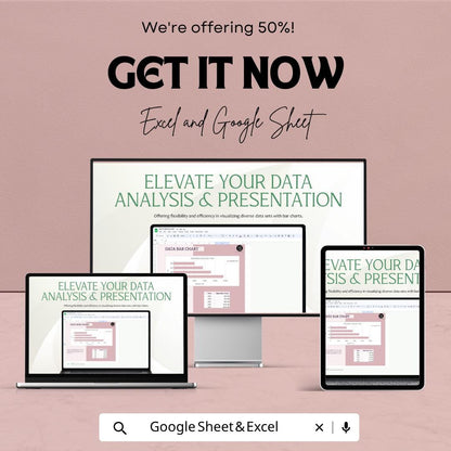 Data Bar Chart Template Excel | Google Sheets Dashboard | Data Visualization Template | Business Chart Spreadsheet | KPI Tracker |