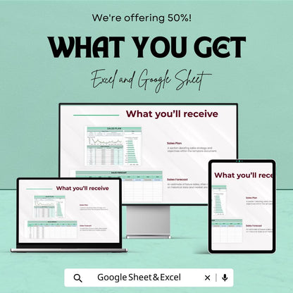 Sales Plan Template | Sales Forecast Dashboard | Sales Team Planning Template | Revenue Planning Spreadsheet