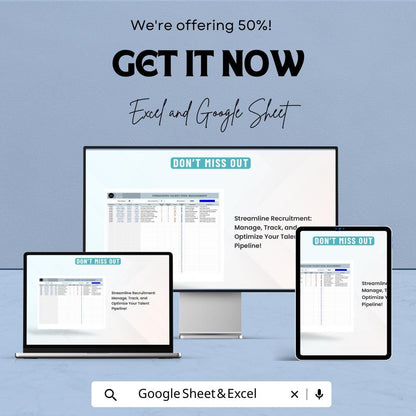 Operations Talent Pool Management Template | Excel and Google Sheets | Recruitment Tracking & Workforce Planning Tool