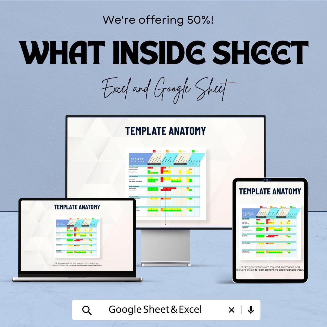 Project RACI Chart Template | Responsibility Matrix | Project Management Tool | Excel & Google Sheets