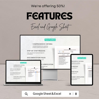 Operations Product Inspection Checklist Template | Quality Control Checklist | Excel & Google Sheets