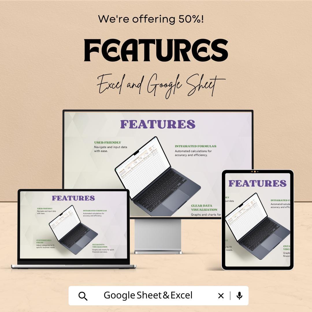 Restaurant Tracker Sheet | Inventory and Expense Tracking | Excel and Google Sheets Template | Manage Restaurant Finances & Operations
