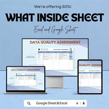 Data Quality Assessment Sheet | Excel and Google Sheets Template for Data Accuracy & Analysis