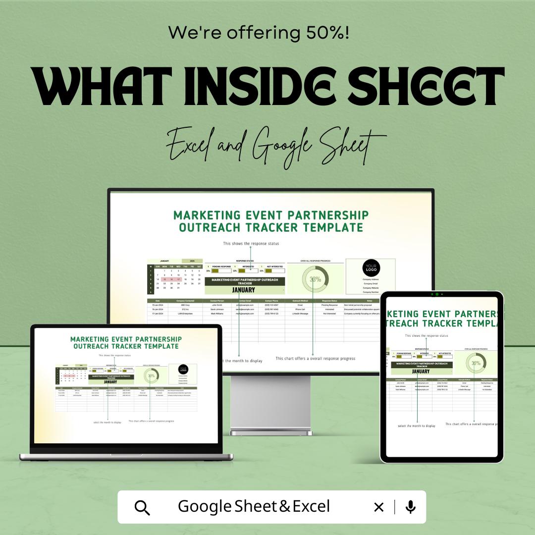 Marketing Event Partnership Outreach Tracker Template | Event Partner Outreach Log |  Partnership Management Template