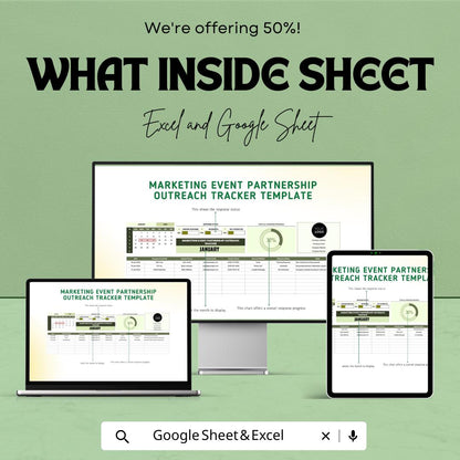 Marketing Event Partnership Outreach Tracker Template | Event Partner Outreach Log |  Partnership Management Template
