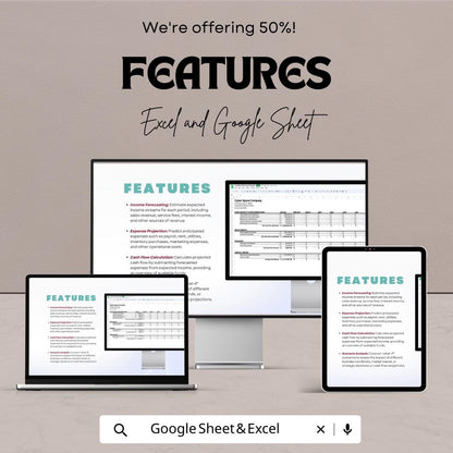 Cash Flow Planning Template, Cashflow Budget Planner Spreadsheet, Business Financial Planning Template, Small Business Cash Flow Tracker