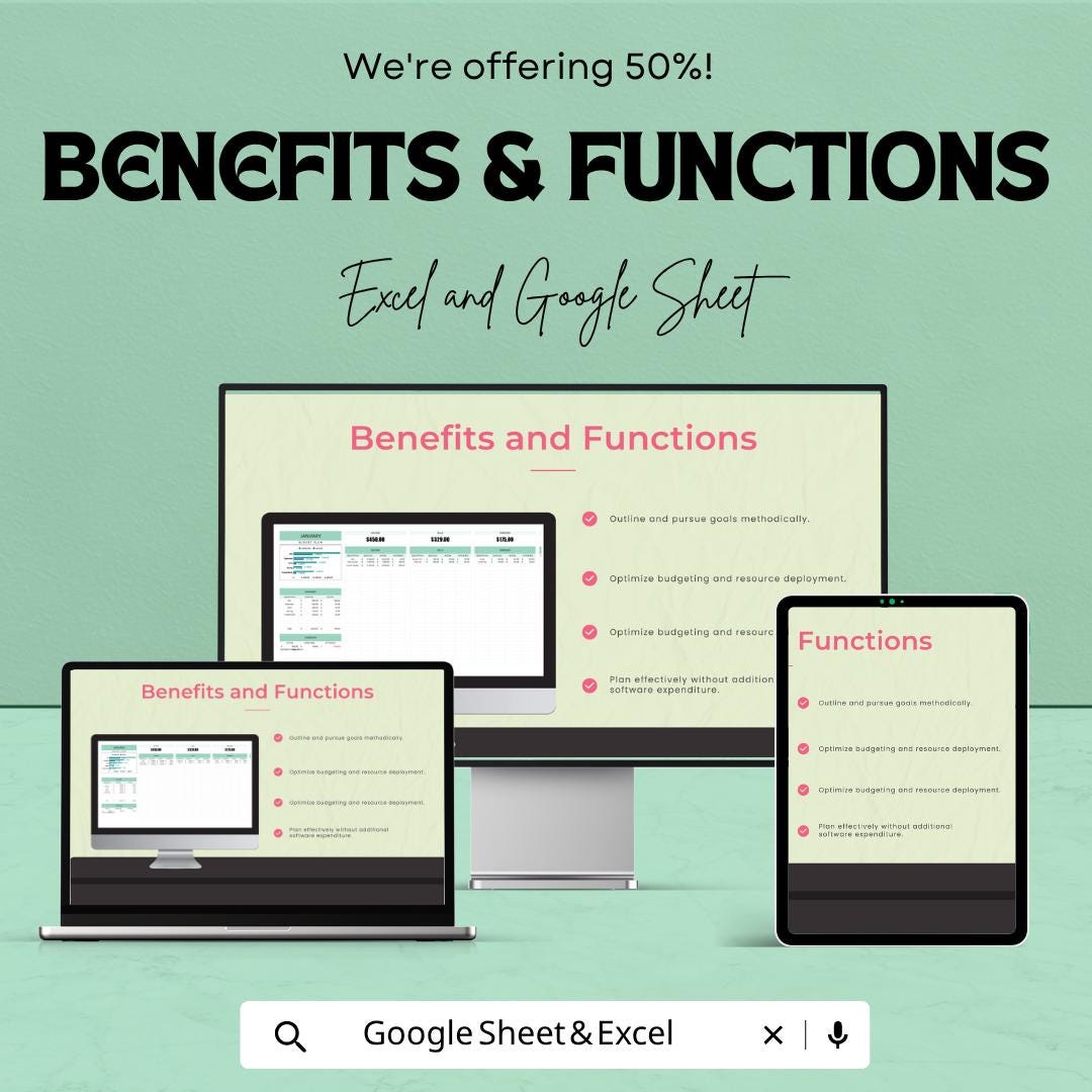 Budget Plan Template | Monthly Budget Spreadsheet | Expense Tracker | Financial Planner | Excel & Google Sheets | Money Management Sheet