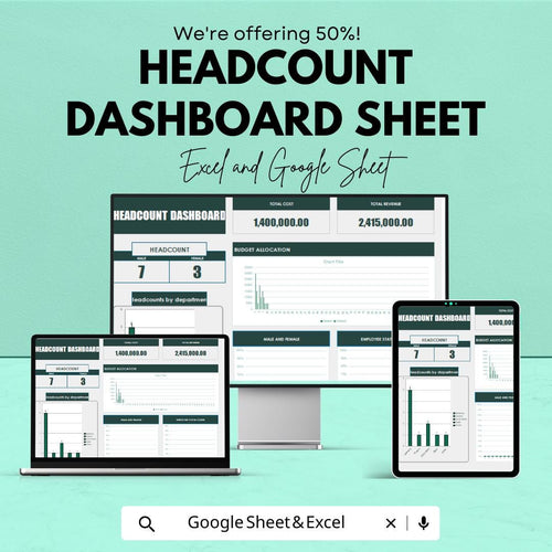 Headcount Dashboard | Employee Management Metrics | Workforce Planning Template | Budget & Resource Allocation | HR Data Insights