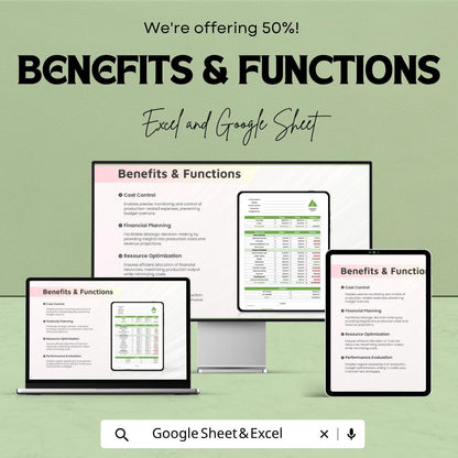 Manufacturing Production Budget Template | Production Budget Spreadsheet | Cost Analysis Planner | Financial Planning Sheet