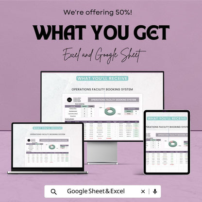 Operations Facility Booking System Template | Room Booking Spreadsheet | Excel & Google Sheets