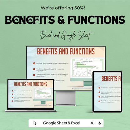 Software Sales Funnel Template | Sales Pipeline Tracker | Revenue Forecast Spreadsheet | Excel & Google Sheets