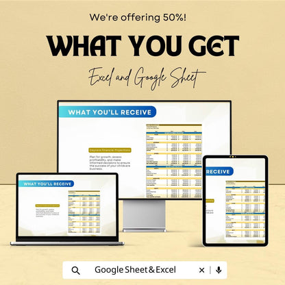 Daycare Financial Projections Template | Childcare Business Budget Spreadsheet | Excel & Google Sheets Financial Plan | Profit Forecast Tool