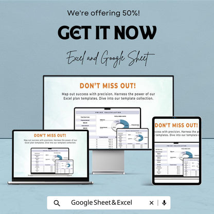 Price Calculator Template | Cost Calculator | Pricing Sheet | Product Costing Tool | Budget Calculator | Editable Spreadsheet