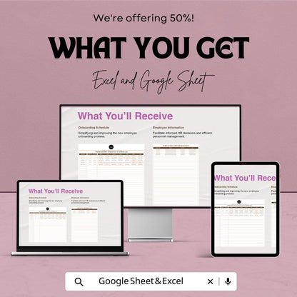 Onboarding Schedule Planner HR - Google Sheet Template - Employee Onboarding Tracker - New Hire Schedule - HR Template for Easy Onboarding