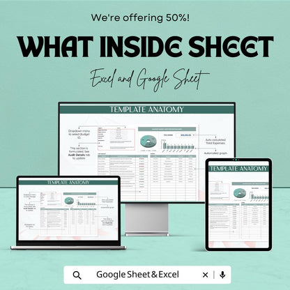 Account Budget Audit Preparation Sheet – Excel and Google Sheets – Personalize Your Budgeting & Auditing Process – 50% OFF