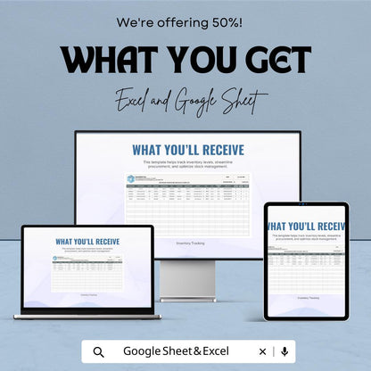 Inventory Tracking Template Excel, Stock Management Spreadsheet, Software Inventory Tracker, Product Log Sheet, Google Sheets Inventory