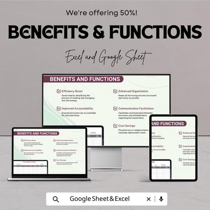 Tool Sign Out Sheet Template | Equipment Sign Out Log | Editable Borrowing Tracker | Workplace Tool Checkout Form