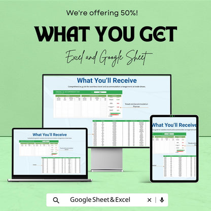 Sales Trade Show Travel and Accommodation Planner Template | Business Trip Budget Tracker | Travel Expense Organizer