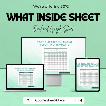 Consolidated Financial Reporting Template | Excel & Google Sheets | Financial Statement Dashboard | Multi-Entity Finance Spreadsheet